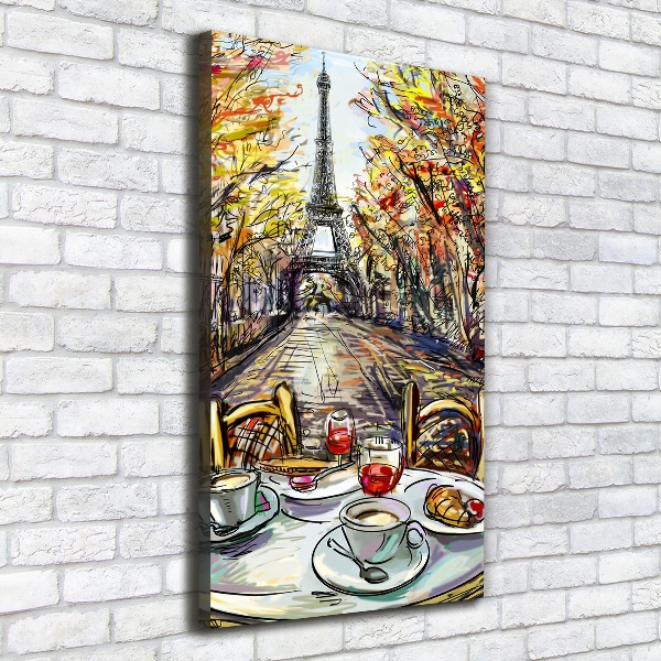 Vertikálny foto obraz na plátne Raňajky v Paríži
