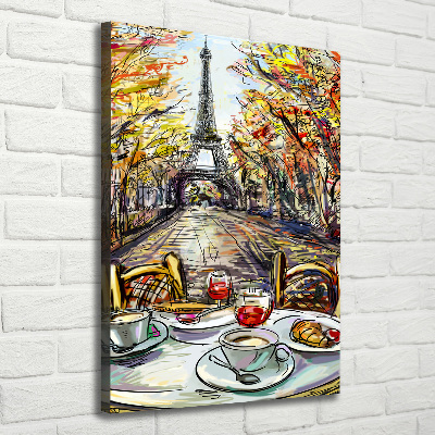 Vertikálny foto obraz na plátne Raňajky v Paríži
