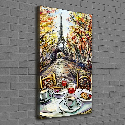 Vertikálny foto obraz na plátne Raňajky v Paríži