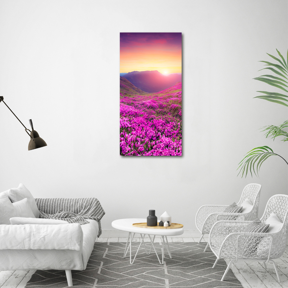 Vertikálny foto obraz na plátne Hory rododendrom