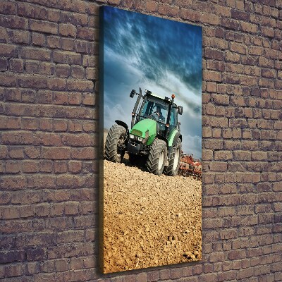 Vertikálny moderný obraz canvas na ráme Traktor
