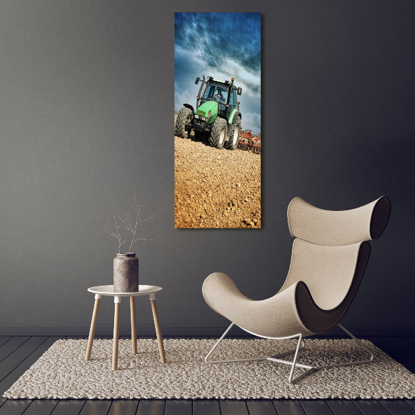 Vertikálny moderný obraz canvas na ráme Traktor