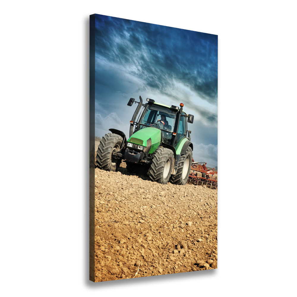 Vertikálny moderný obraz canvas na ráme Traktor