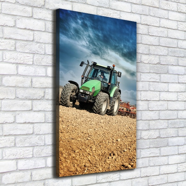 Vertikálny moderný obraz canvas na ráme Traktor