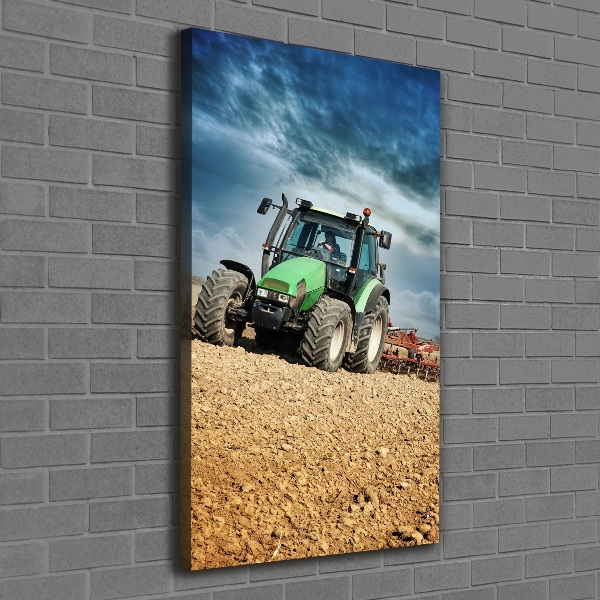 Vertikálny moderný obraz canvas na ráme Traktor