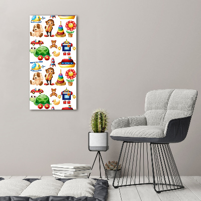 Vertikálny moderný obraz canvas na ráme Hračky