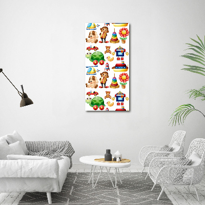 Vertikálny moderný obraz canvas na ráme Hračky