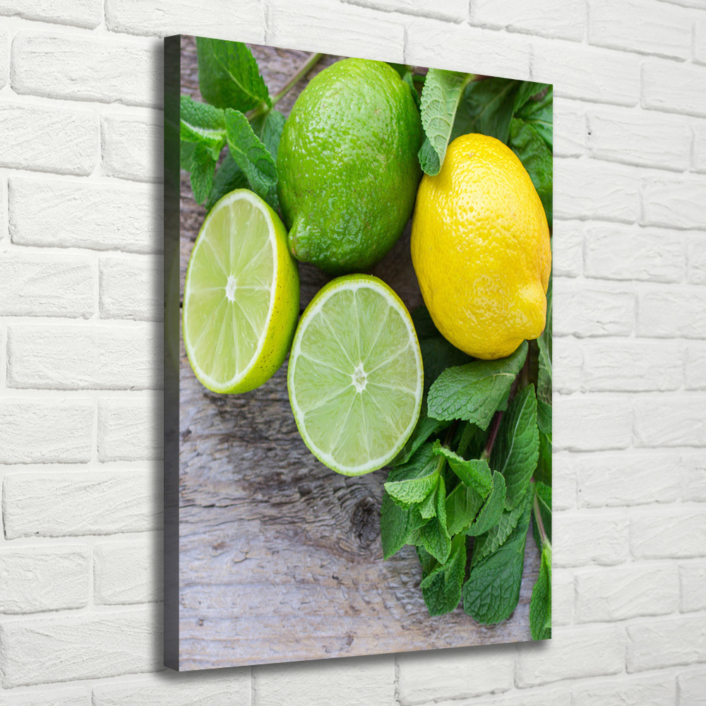 Vertikálny foto obraz na plátne Limetky a citrón