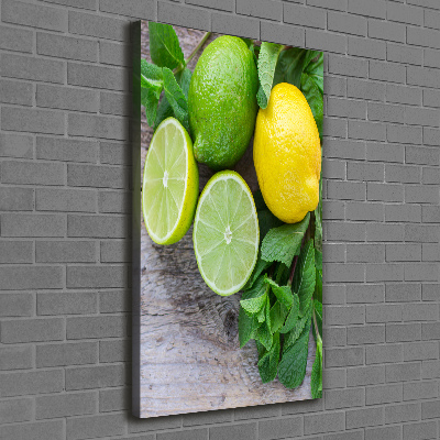 Vertikálny foto obraz na plátne Limetky a citrón