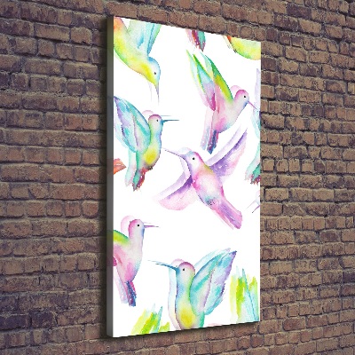 Vertikálny foto obraz na plátne Farební kolibríky