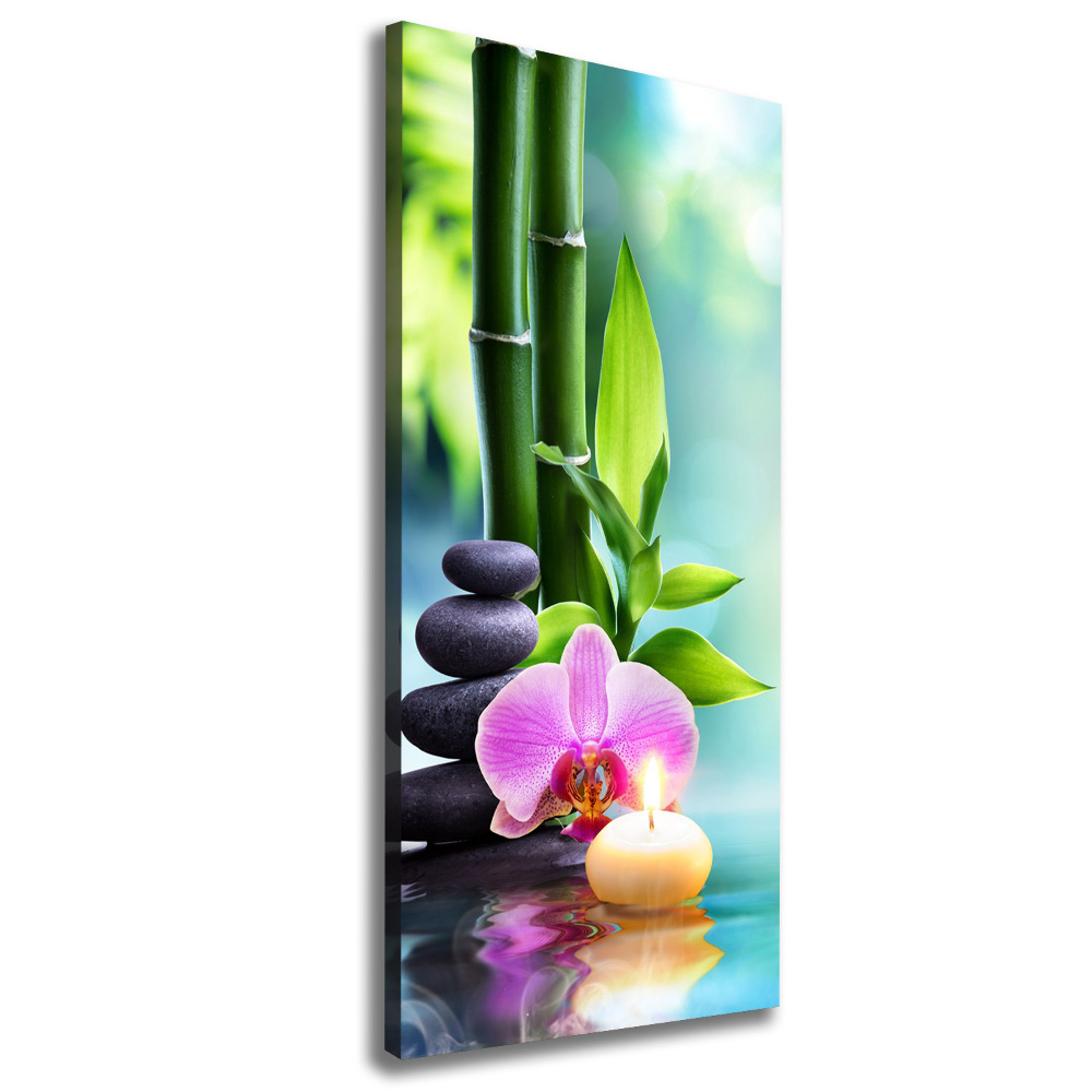 Vertikálny foto obraz na plátne Orchidea a bambus