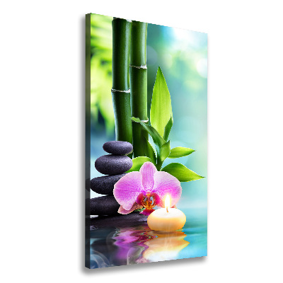 Vertikálny foto obraz na plátne Orchidea a bambus