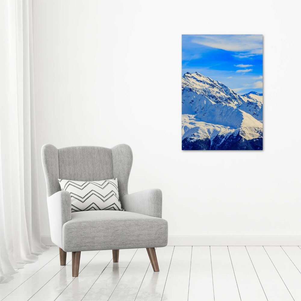 Vertikálny foto obraz na plátne do obývačky Hory zima