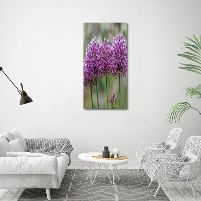 Vertikálny foto obraz na plátne Kvety cesnaku