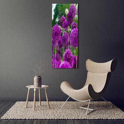 Vertikálny foto obraz na plátne Kvety cesnaku