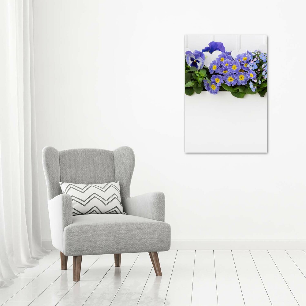 Vertikálny foto obraz na plátne Fialové kvety