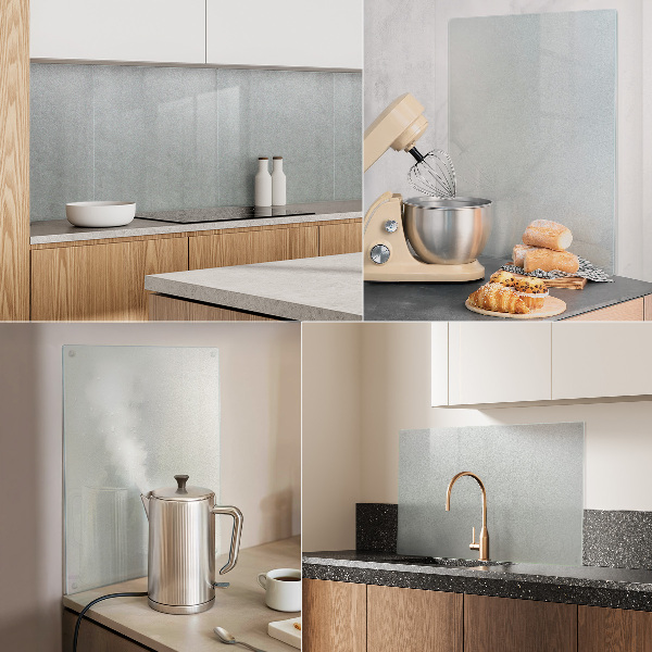 Kalené sklo za sporák s obdĺžnikovým tvarom v polopriehľadnom prevedení