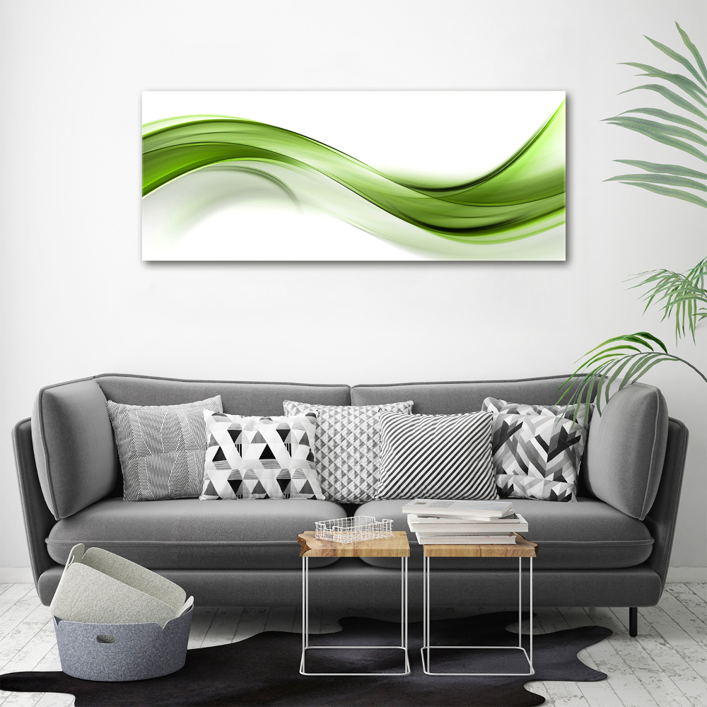 Foto obraz sklo tvrzené zelená vlna