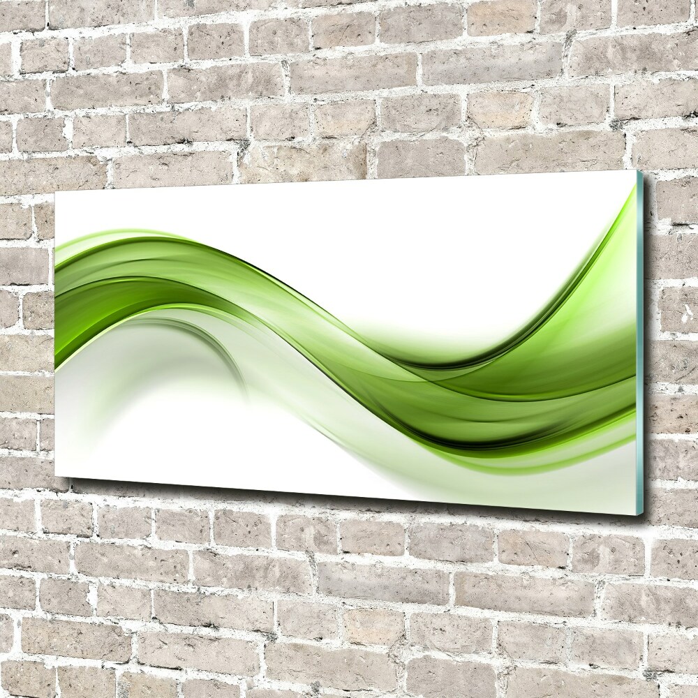 Foto obraz sklo tvrzené zelená vlna