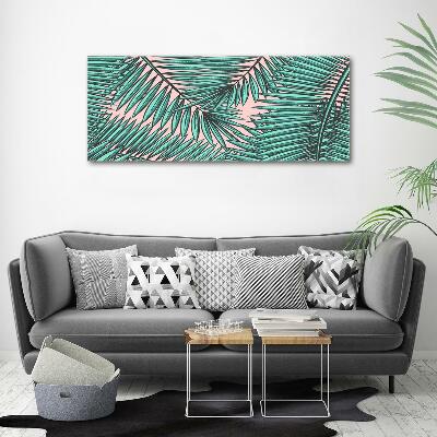 Fotoobraz sklenený na stenu do obývačky lístie palmy