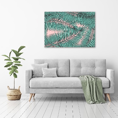 Fotoobraz sklenený na stenu do obývačky lístie palmy