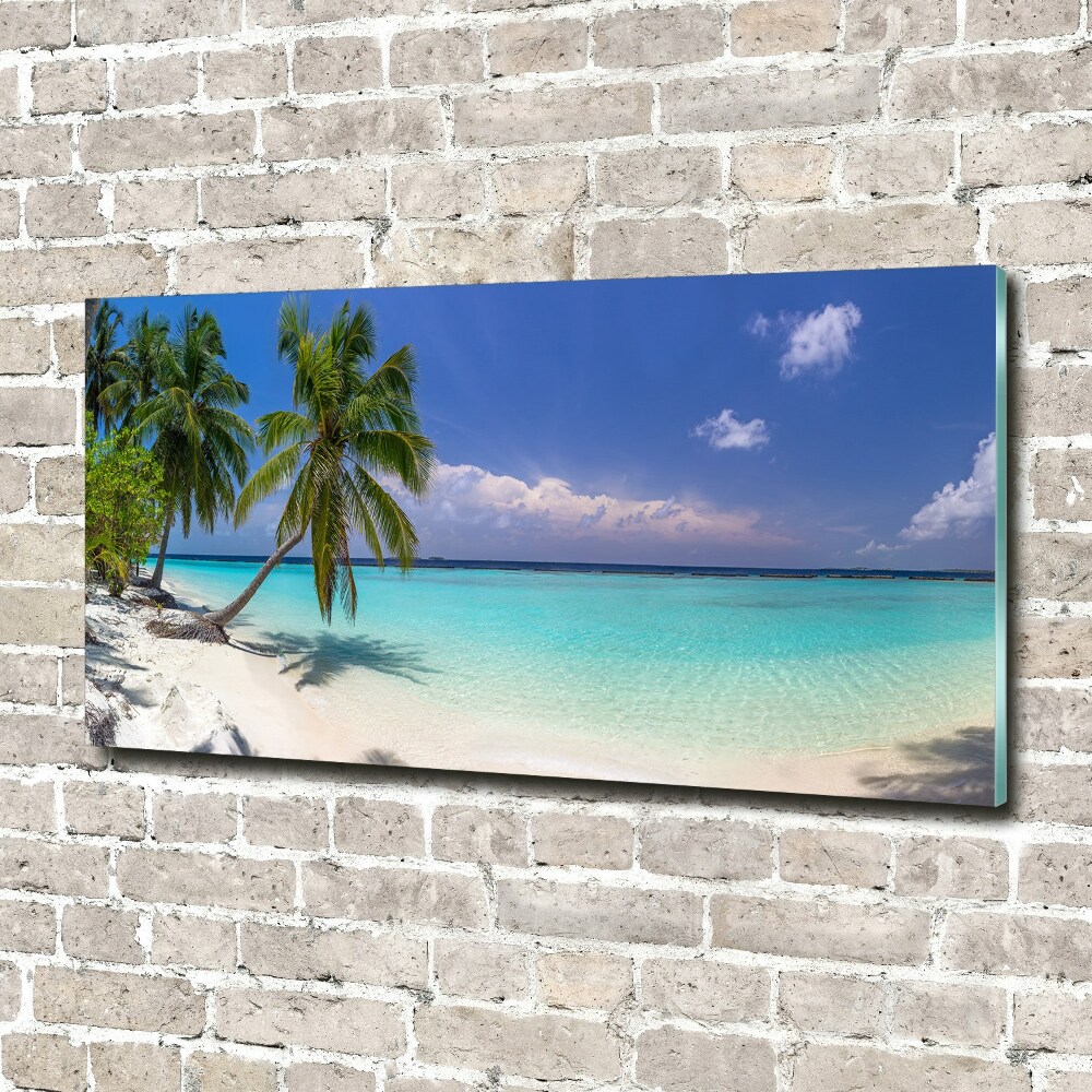 Foto obraz sklo tvrzené Panorama pláže