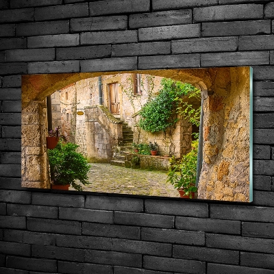 Moderný sklenený obraz z fotografie talianske uličky
