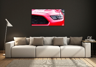 Foto obraz sklo tvrzené červený Mustang