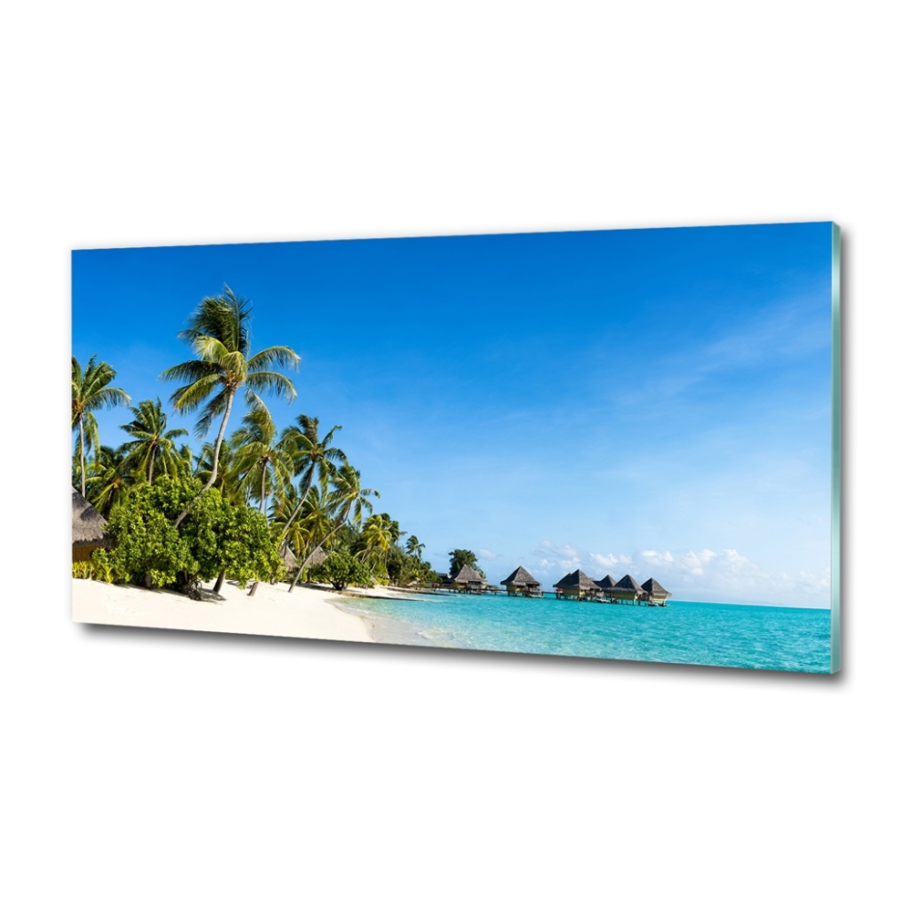 Fotoobraz na skle Pláž na Karibských ostrovoch