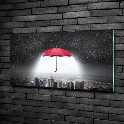 Fotoobraz na skle Dáždnik nad mestom