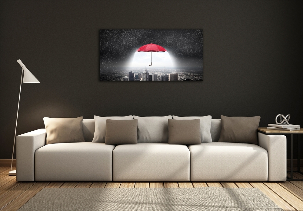 Fotoobraz na skle Dáždnik nad mestom