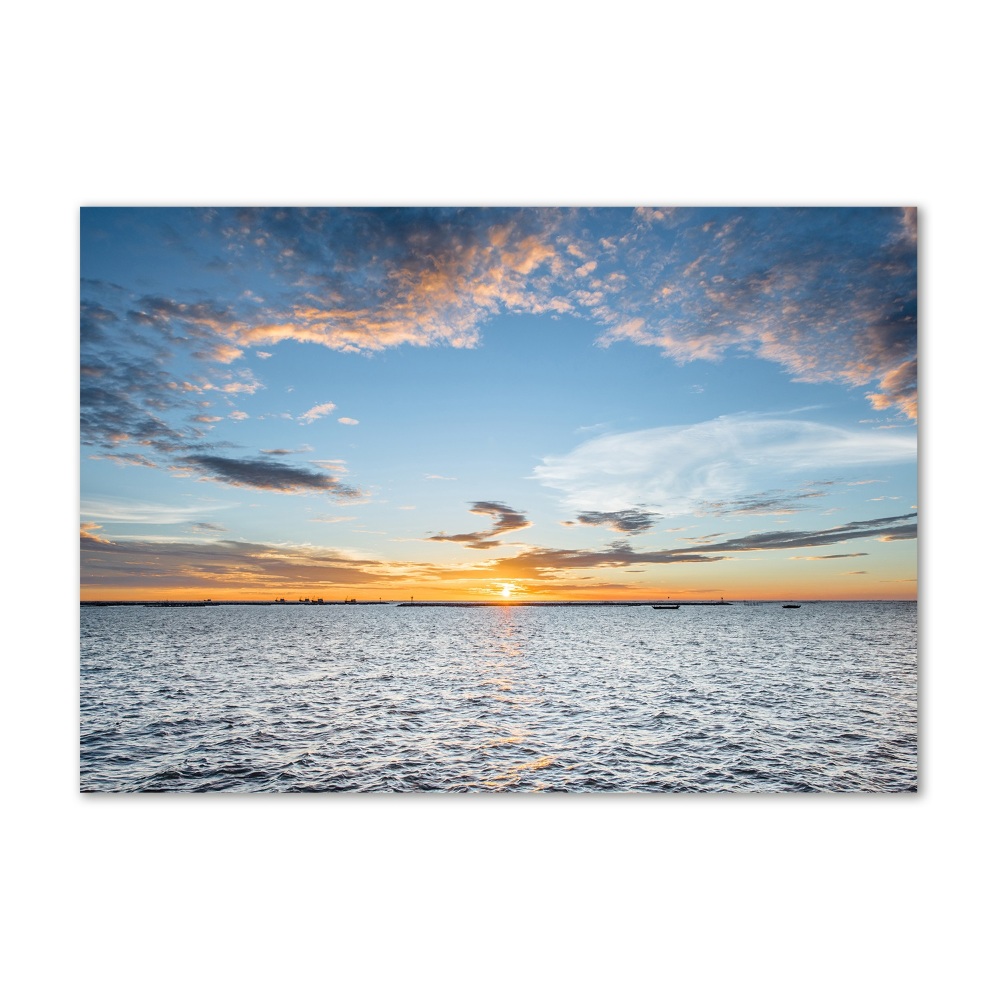 Foto obraz sklo tvrzené Súmrak nad morom