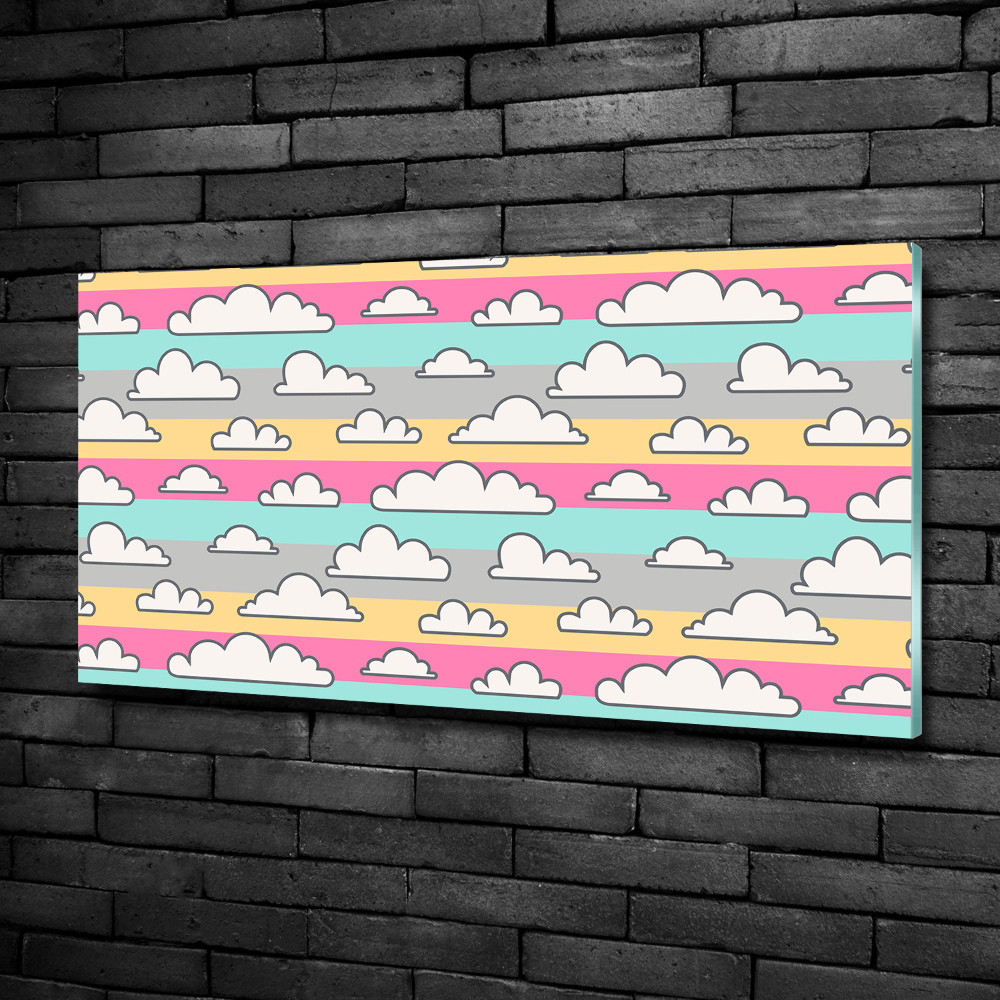 Fotoobraz sklenený na stenu do obývačky oblaky