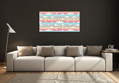 Fotoobraz sklenený na stenu do obývačky oblaky