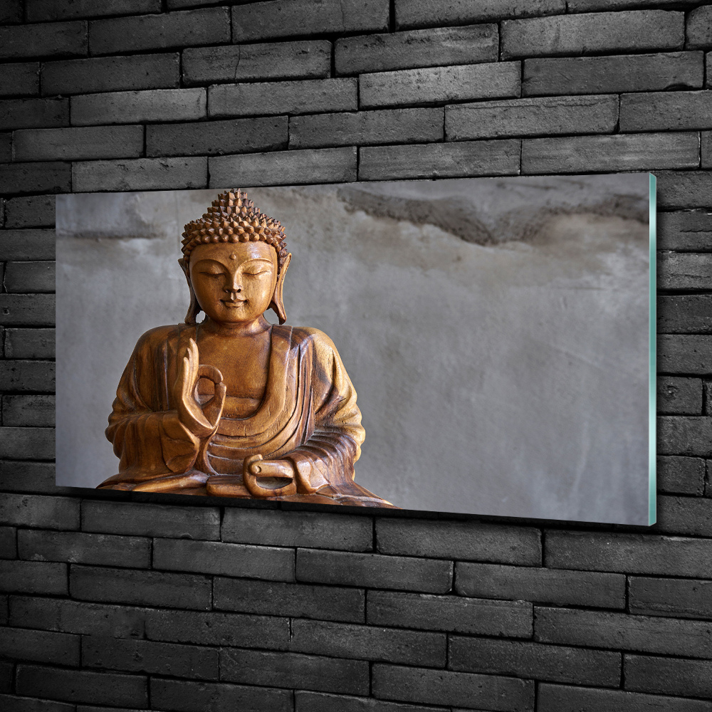 Foto obraz fotografie na skle drevený budha