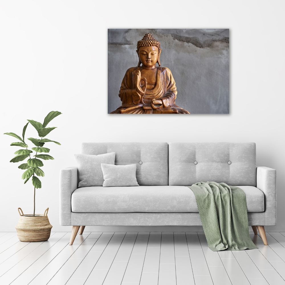 Foto obraz fotografie na skle drevený budha