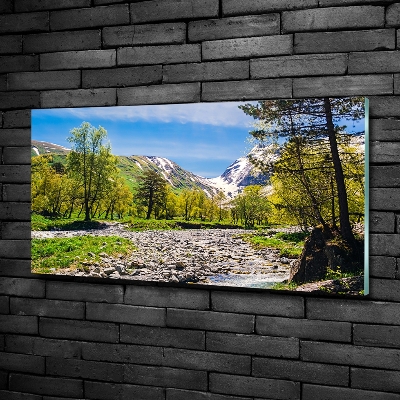 Foto obraz fotografie na skle Rieka v horách