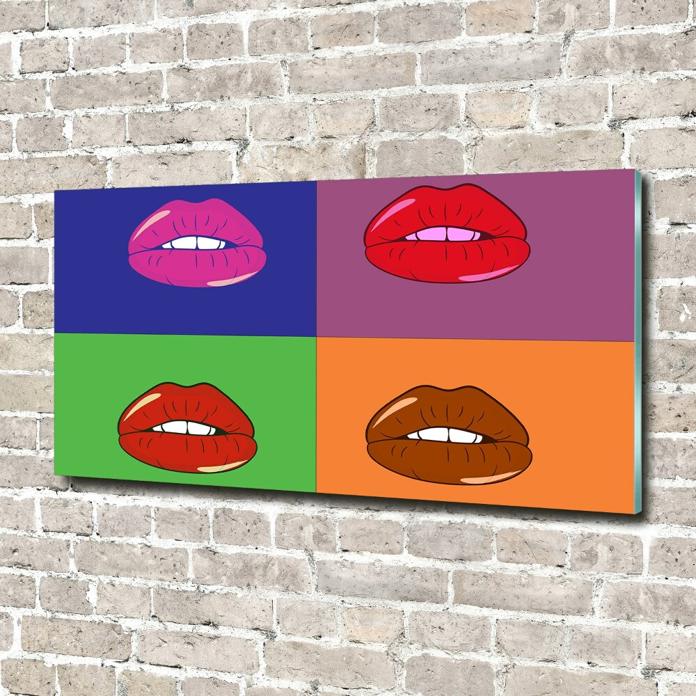 Foto obraz fotografie na skle farebná ústa