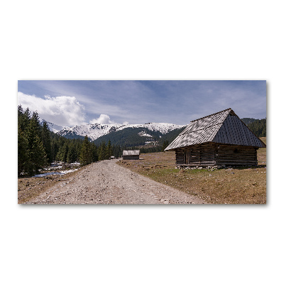 Fotoobraz na skle Domček v horách