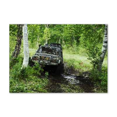 Foto-obraz fotografie na skle Jeep v lese