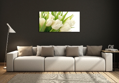 Moderný foto obraz na stenu biele tulipány