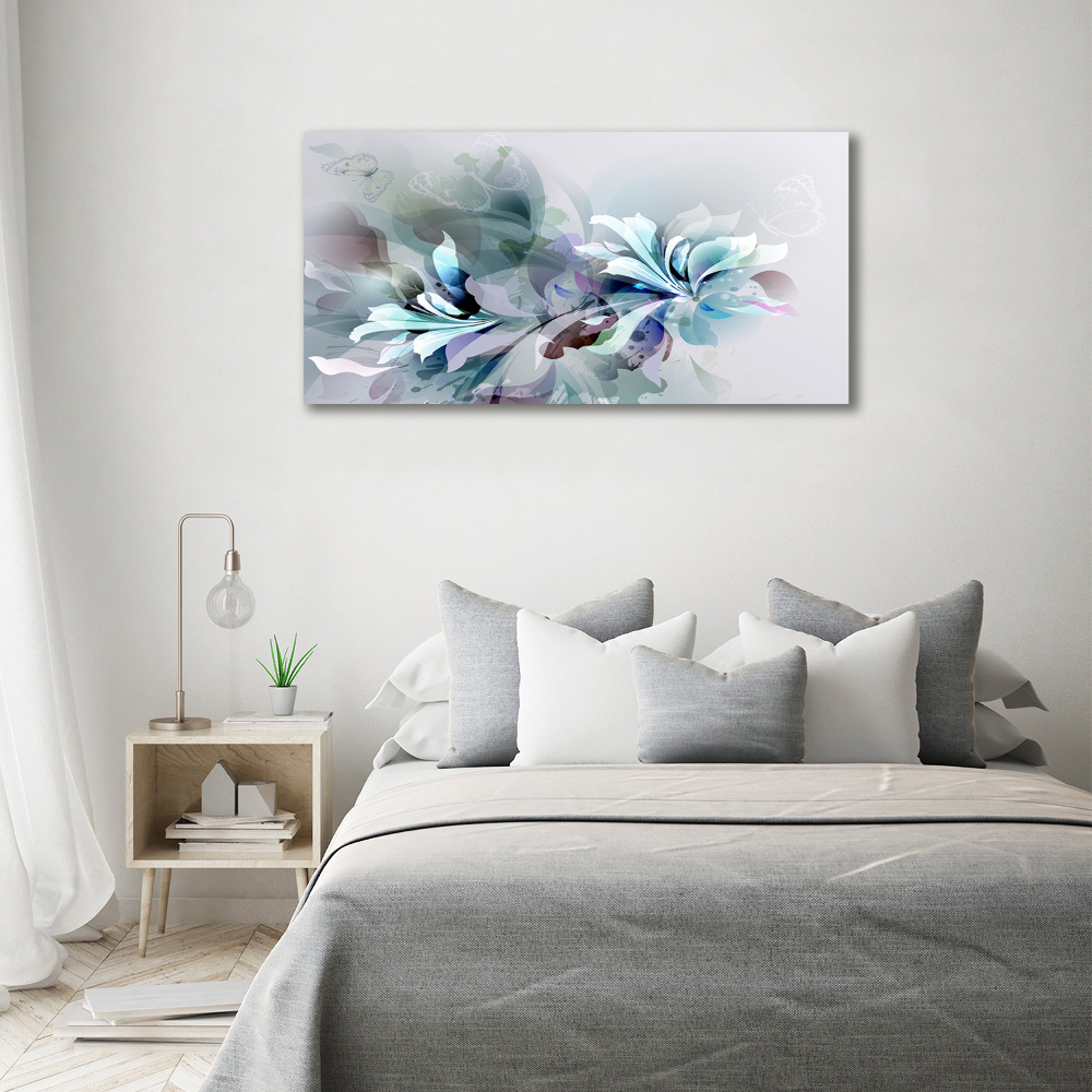 Foto obraz sklenený horizontálny abstrakcie kvety