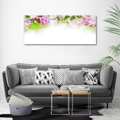 Foto obraz sklo tvrzené jarné kvety