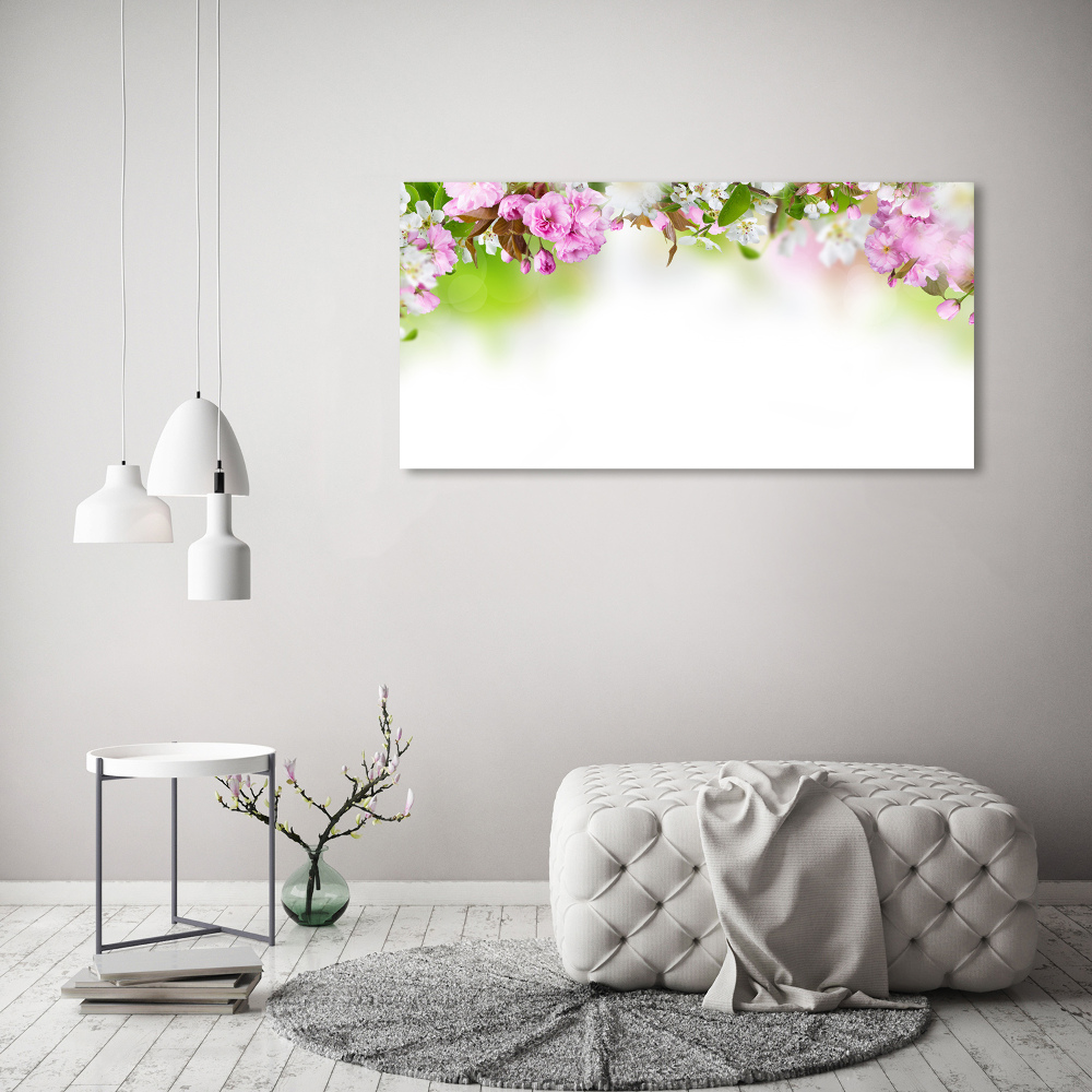 Foto obraz sklo tvrzené jarné kvety