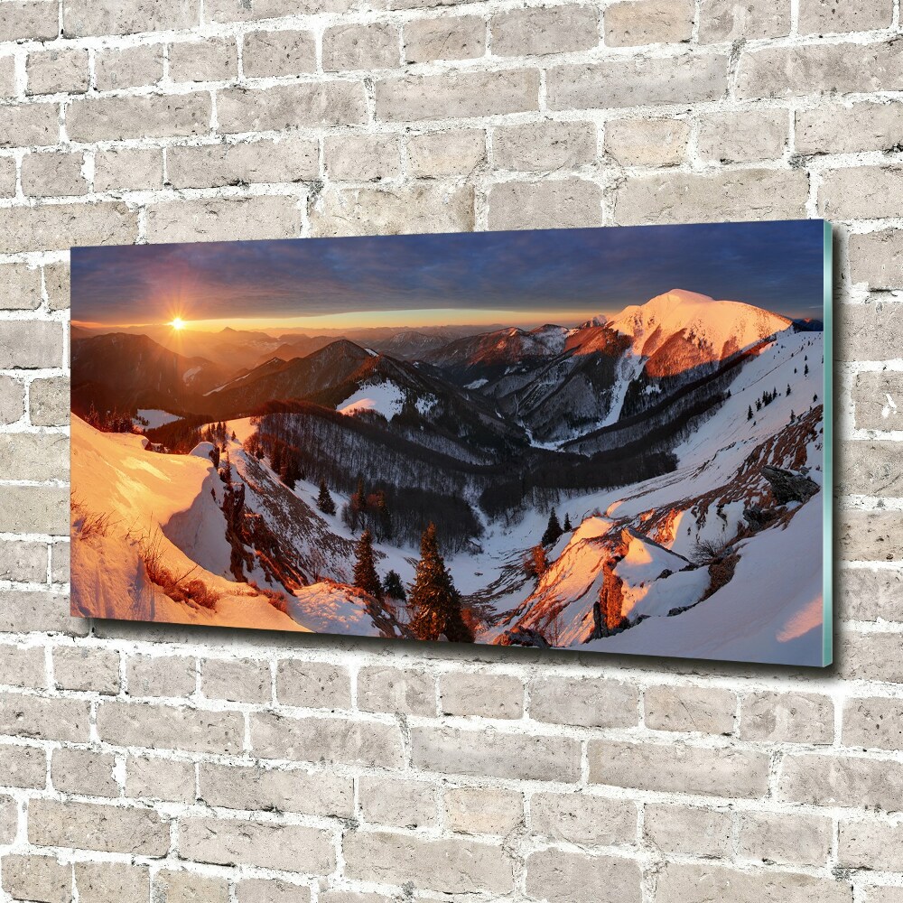 Fotoobraz na skle Zima v horách