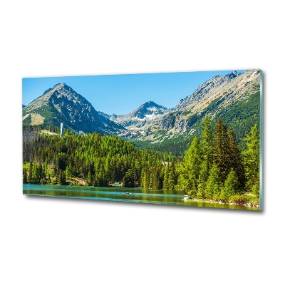 Foto obraz sklenený horizontálny Jazero v horách