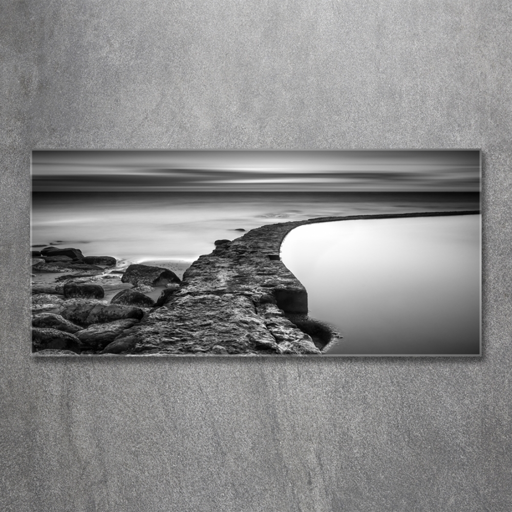 Foto obraz sklo tvrzené kamenná pláž