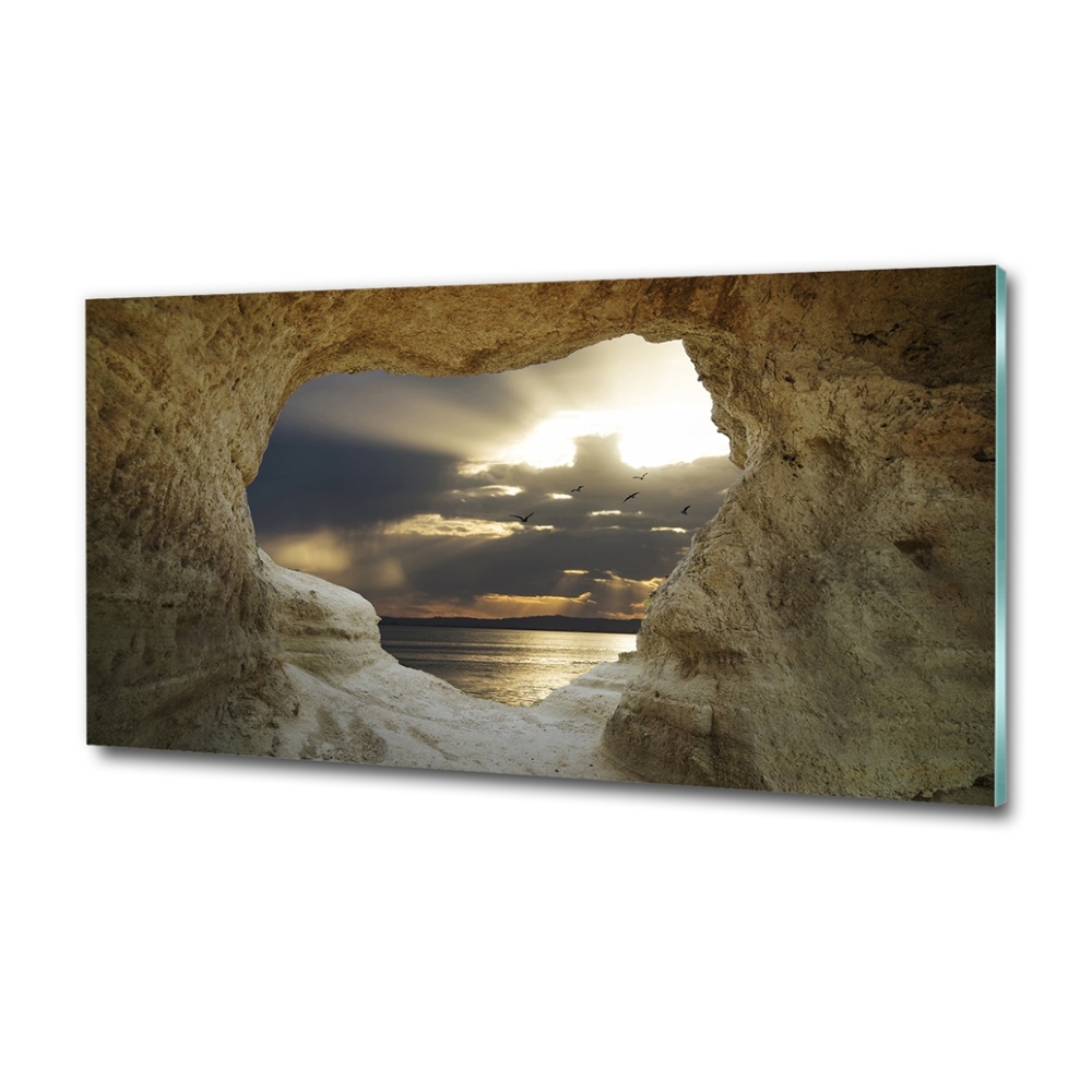 Foto obraz sklo tvrzené morská jaskyne