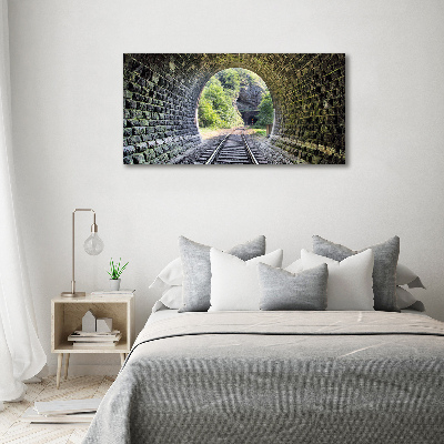 Moderný sklenený obraz z fotografie železničný tunel