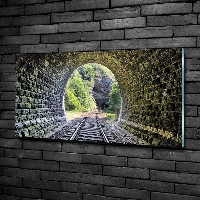 Moderný sklenený obraz z fotografie železničný tunel